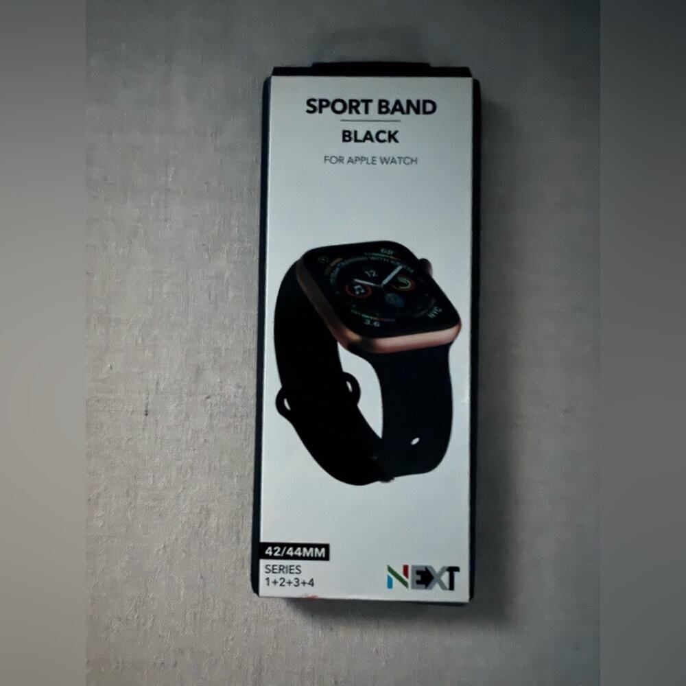 NEXT Black silicone sportband for Apple Watch 42/44mm NIB
